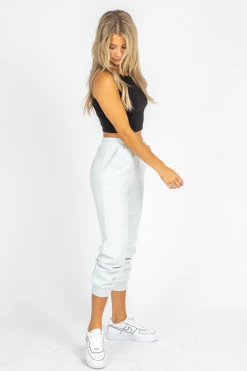 THE FREE YOGA CLOTHING GREY FLEECED BASIC JOGGER