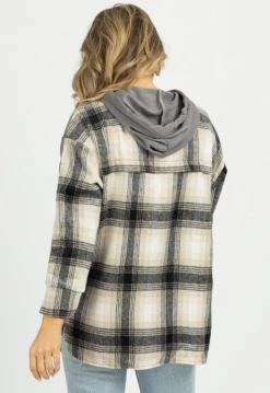 THE FREE YOGA NEW ARRIVALS GREY PLAID CONTRAST SHIRT HOODIE 8 THE FREE YOGA NEW ARRIVALS GREY PLAID CONTRAST SHIRT HOODIE