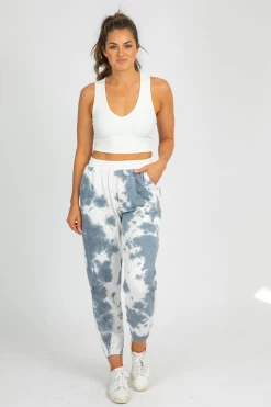 TREND NOTES GREY TIE DYE FRENCH TERRY JOGGERS