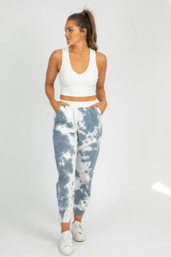 TREND NOTES GREY TIE DYE FRENCH TERRY JOGGERS