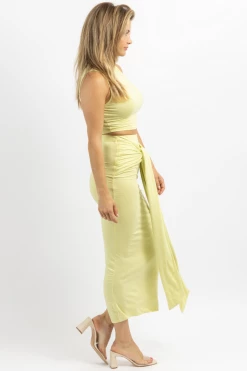 FORE COLLECTION HAVANA LIME TIE FRONT MAXI SKIRT SET NEW ARRIVALS 13 FORE COLLECTION HAVANA LIME TIE FRONT MAXI SKIRT SET NEW ARRIVALS