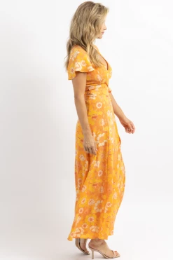 SUGARLIPS NEW ARRIVALS HONEY RUST WRAP MAXI DRESS