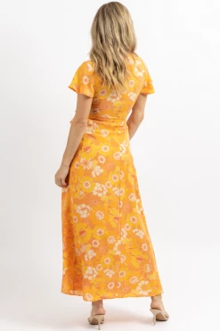 SUGARLIPS NEW ARRIVALS HONEY RUST WRAP MAXI DRESS