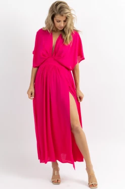 OLIVACEOUS PALOMA PINK DOLMAN MAXI DRESS NEW ARRIVALS
