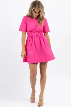 OLIVACEOUS HADLEY HOT PINK FRINGE TIE MINI DRESS NEW ARRIVALS 9 OLIVACEOUS HADLEY HOT PINK FRINGE TIE MINI DRESS NEW ARRIVALS