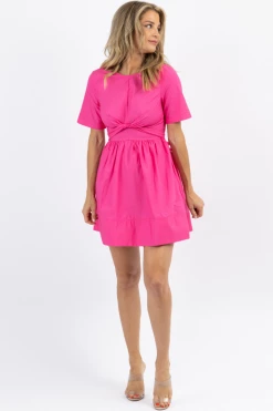 OLIVACEOUS HADLEY HOT PINK FRINGE TIE MINI DRESS NEW ARRIVALS 12 OLIVACEOUS HADLEY HOT PINK FRINGE TIE MINI DRESS NEW ARRIVALS