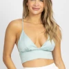MUSTARD SEED NEW ARRIVALS ICE BLUE SATIN CROP TOP