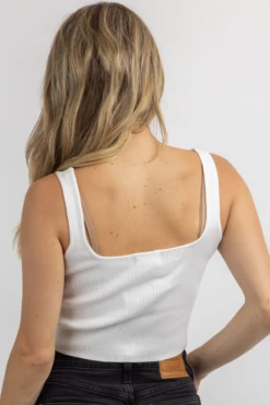 PROMESA NEW ARRIVALS IVORY BOW BLISS KNIT RIBBED TANK 11 PROMESA NEW ARRIVALS IVORY BOW BLISS KNIT RIBBED TANK