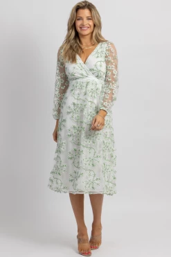 SUNDAY UP WHITE MESH EMBROIDERED LONGSLEEVE MIDI DRESS 9 SUNDAY UP WHITE MESH EMBROIDERED LONGSLEEVE MIDI DRESS