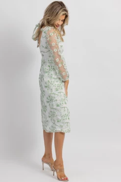 SUNDAY UP WHITE MESH EMBROIDERED LONGSLEEVE MIDI DRESS 11 SUNDAY UP WHITE MESH EMBROIDERED LONGSLEEVE MIDI DRESS