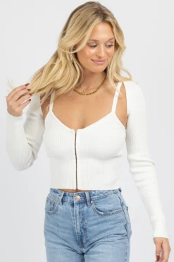 EMORY PARK OFF WHITE 2 PIECE HOOK + EYE TOP SET NEW ARRIVALS