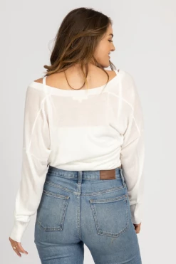 MABLE WHITE LAYERED ATTACHED KNIT TOP CLOTHING 13 MABLE WHITE LAYERED ATTACHED KNIT TOP CLOTHING