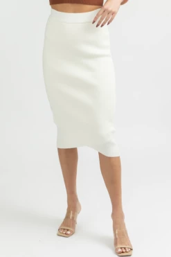 DEE ELLY WHITE FRONT WRAP MIDI SKIRT NEW ARRIVALS