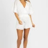 BLUE BLUSH IVORY LACE DETAIL RUFFLED ROMPER CLOTHING