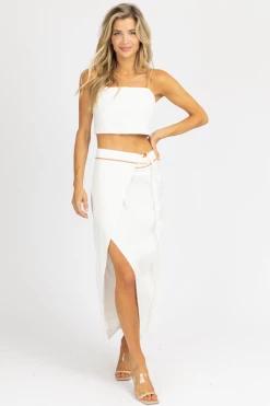 LENA WHITE + TERRACOTTA PIPING DETAIL WRAP SET