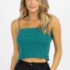 FORE COLLECTION JADE GOLD STRAP RIBBED TANK NEW ARRIVALS