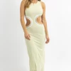 FORE COLLECTION KEYLIME CONTRAST BINDED MAXI DRESS