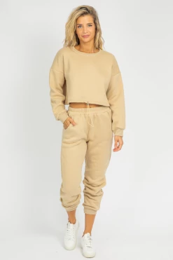 THE FREE YOGA KHAKI FRENCH TERRY JOGGER SET