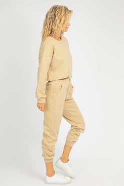 THE FREE YOGA KHAKI FRENCH TERRY JOGGER SET