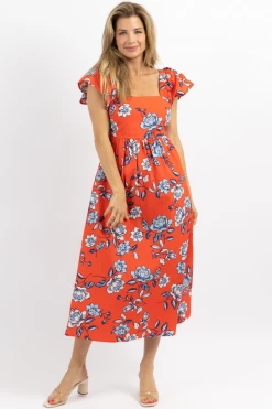 SUGARLIPS KYRAH FLORAL COTTON MIDI DRESS