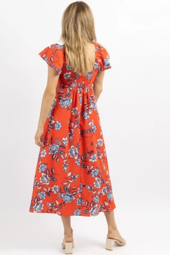 SUGARLIPS KYRAH FLORAL COTTON MIDI DRESS