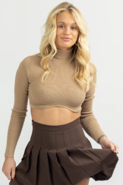HERA COLLECTION NEW ARRIVALS LATTE UNDERWIRE TURTLENECK CROP