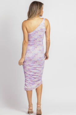 ENDLESS BLU LAVENDER MULTIFLORAL ONE SHOULDER MIDI DRESS *RESTOCK COMING SOON*