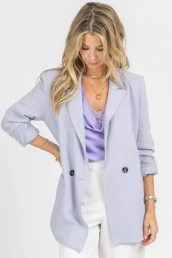 FORE COLLECTION LAVENDER RELAXED SINGLE BUTTON BLAZER NEW ARRIVALS 16 FORE COLLECTION LAVENDER RELAXED SINGLE BUTTON BLAZER NEW ARRIVALS