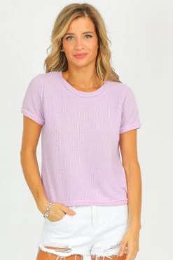 CLOUDWALK LAVENDER BACK BUTTON TOP