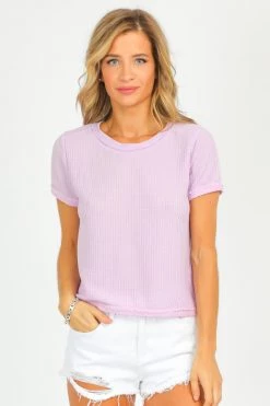 CLOUDWALK LAVENDER BACK BUTTON TOP