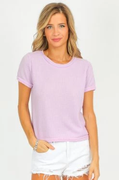 CLOUDWALK LAVENDER BACK BUTTON TOP