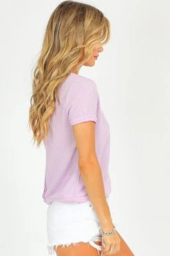 CLOUDWALK LAVENDER BACK BUTTON TOP