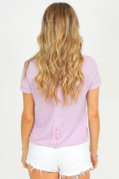 CLOUDWALK LAVENDER BACK BUTTON TOP