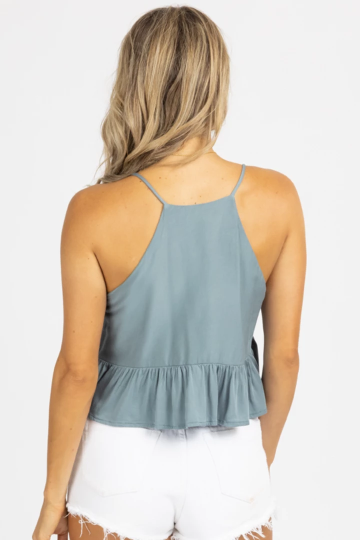 FINAL TOUCH CLOTHING LEAD BLUE CAMI BABYDOLL TOP 4 FINAL TOUCH CLOTHING LEAD BLUE CAMI BABYDOLL TOP