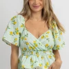 DEE ELLY LEMON SQUEEZE FRILL CROP BLOUSE NEW ARRIVALS
