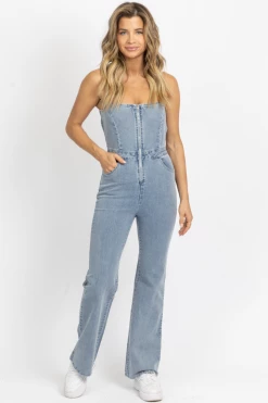 BLUE BLUSH LIGHT DENIM OPEN BACK JUMPSUIT 17 BLUE BLUSH LIGHT DENIM OPEN BACK JUMPSUIT