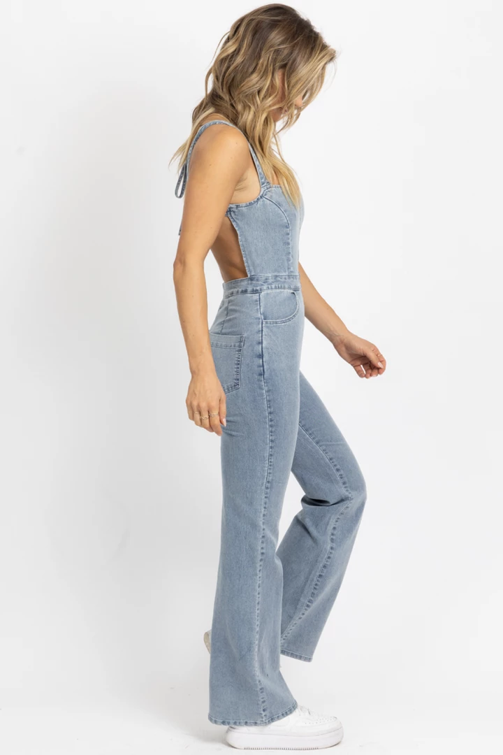 BLUE BLUSH LIGHT DENIM OPEN BACK JUMPSUIT 9 BLUE BLUSH LIGHT DENIM OPEN BACK JUMPSUIT