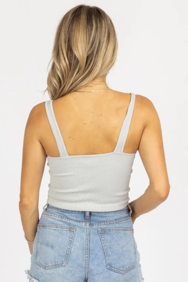 DYNAMIC FASHION LIGHT GREY V-RIBBED SLEEVELESS CROP *BACK IN STOCK* NEW ARRIVALS 4 DYNAMIC FASHION LIGHT GREY V-RIBBED SLEEVELESS CROP *BACK IN STOCK* NEW ARRIVALS