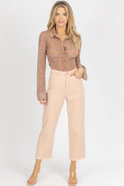 DEE ELLY LIGHT PINK HIGH WAISTED JEANS