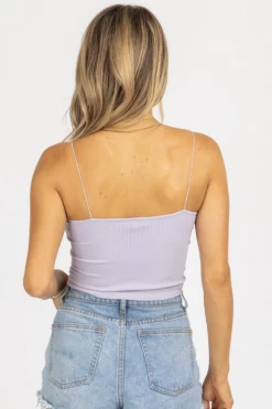 DYNAMIC FASHION HAZE ELASTIC STRAP RIBBED BRALETTE