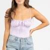 BLUE BLUSH CLOTHING LILAC SHIRRED DETAIL BODYSUIT