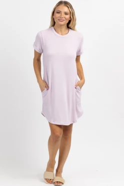 CHERISH NEW ARRIVALS LILAC SHIFT + SHOUT MINI DRESS