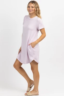 CHERISH NEW ARRIVALS LILAC SHIFT + SHOUT MINI DRESS