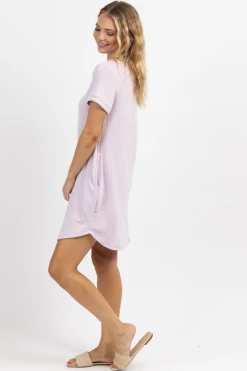 CHERISH NEW ARRIVALS LILAC SHIFT + SHOUT MINI DRESS