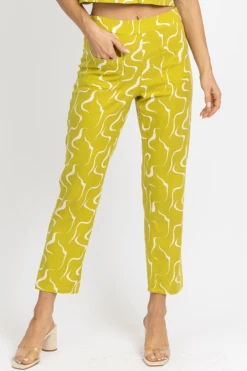 LE LIS LIME LINEN ABSTRACT CULOTTE PANT NEW ARRIVALS