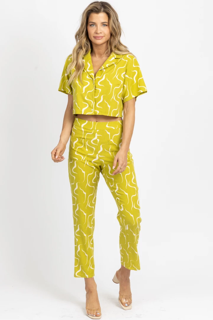 LE LIS LIME LINEN ABSTRACT OPEN-BACK TOP NEW ARRIVALS 11 LE LIS LIME LINEN ABSTRACT OPEN-BACK TOP NEW ARRIVALS