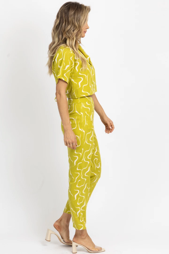 LE LIS LIME LINEN ABSTRACT OPEN-BACK TOP NEW ARRIVALS 8 LE LIS LIME LINEN ABSTRACT OPEN-BACK TOP NEW ARRIVALS