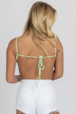 ET CLET LIME BACKLESS SELF-TIE CAMI CROP NEW ARRIVALS