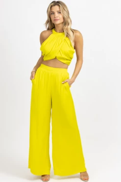 DO + BE LIME DROP CROP + WIDE LEG PANT SET *BACK IN STOCK*