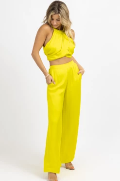 DO + BE LIME DROP CROP + WIDE LEG PANT SET *BACK IN STOCK*